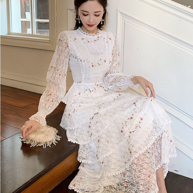 Women's lace embroidered lace dress