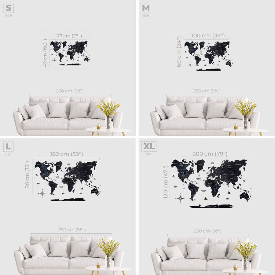 Wooden map travel room