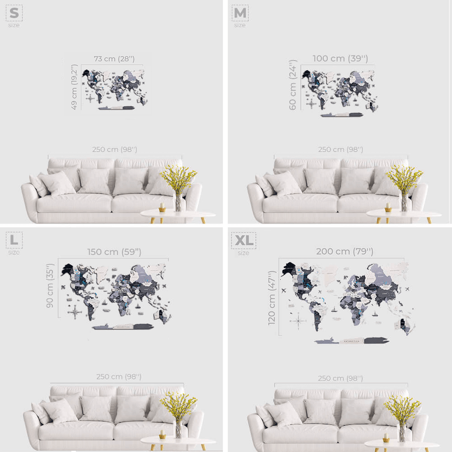 Wooden map travel room