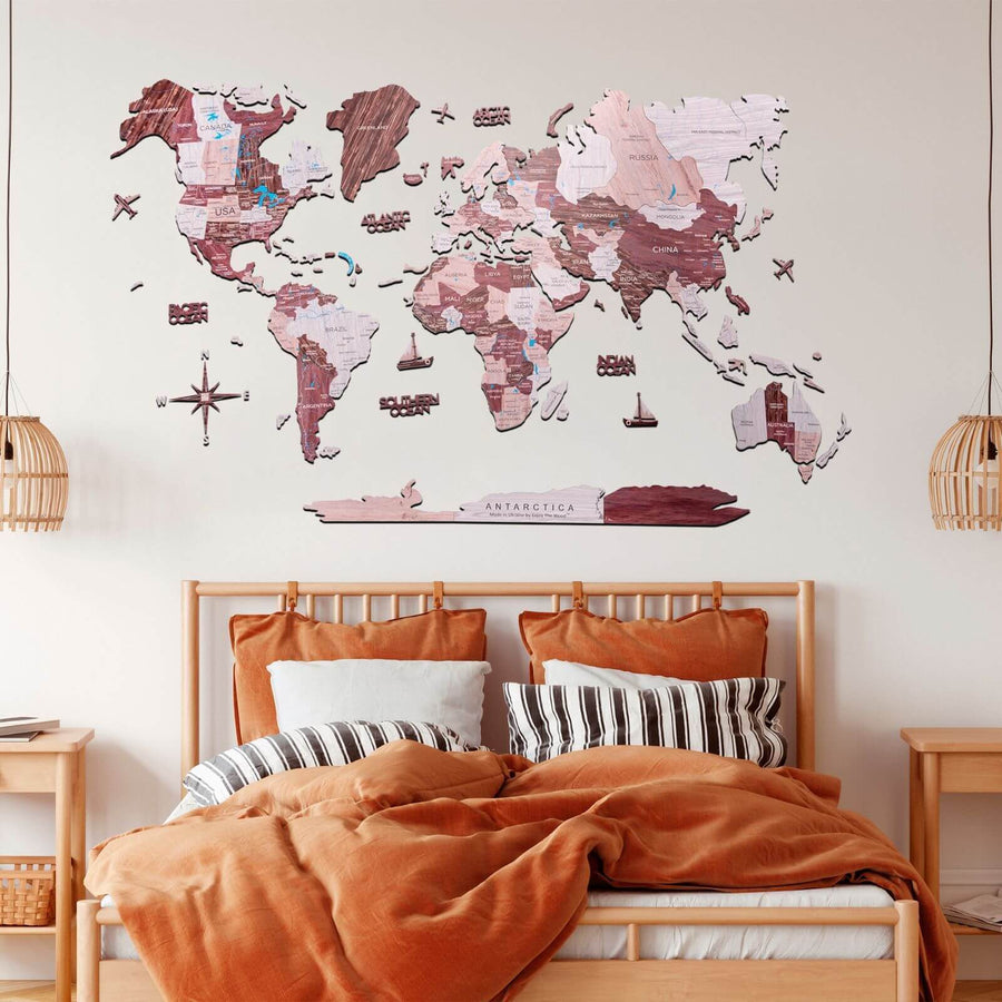 Wooden map living room