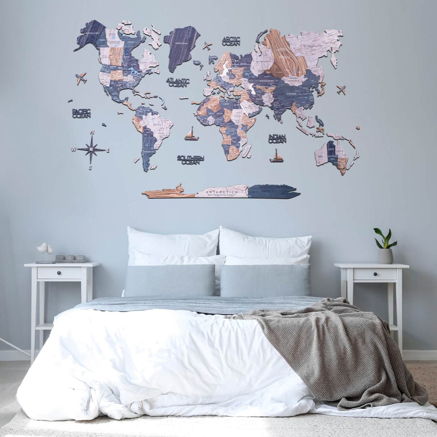 Wooden map living room