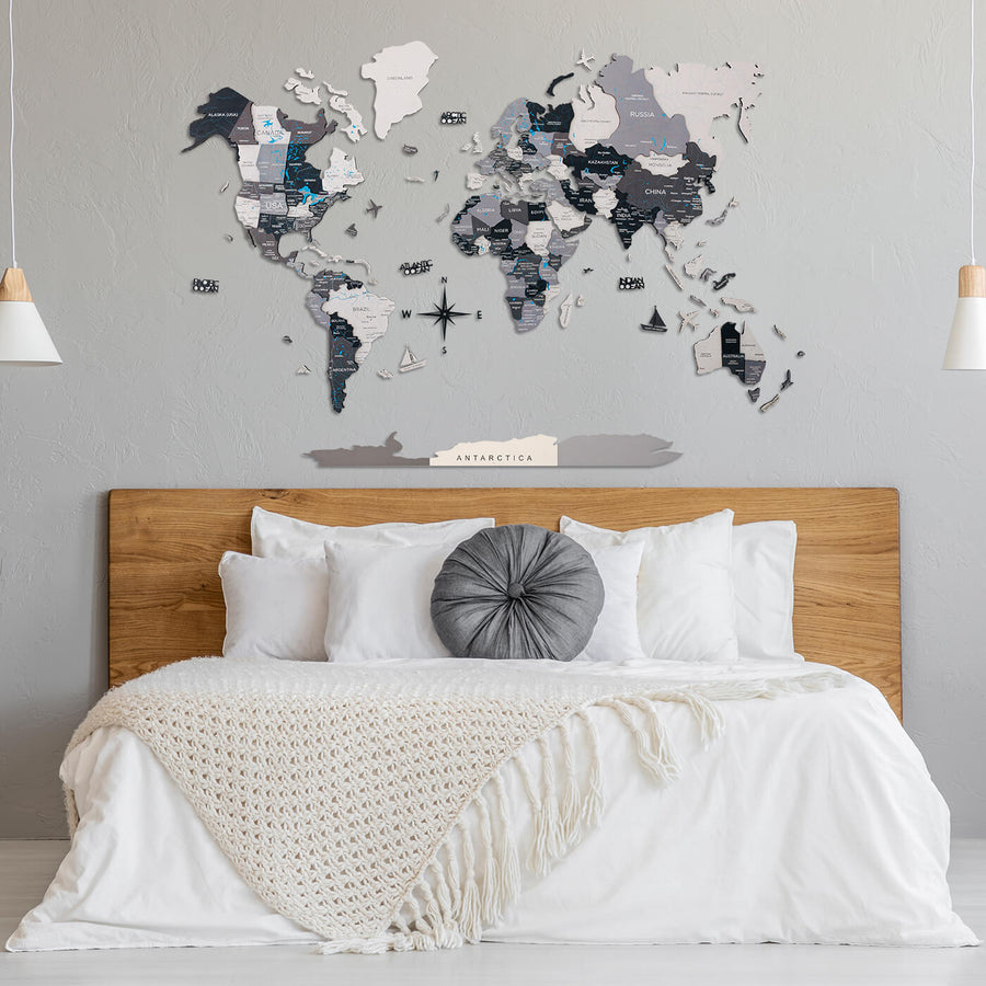 Wooden map living room