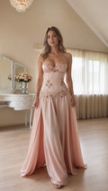 Embellished Corset Wide-Leg Jumpsuit