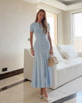 Elegant Pointelle Knit Button-Front Maxi Dress