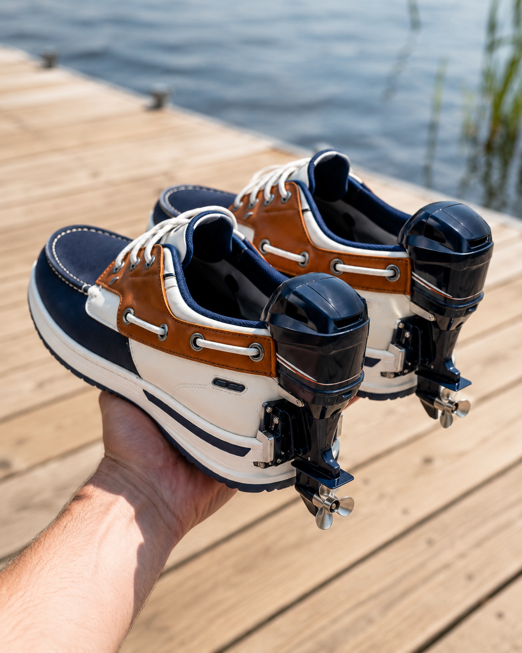 Motor-Inspired Nautical Boat Sneakers