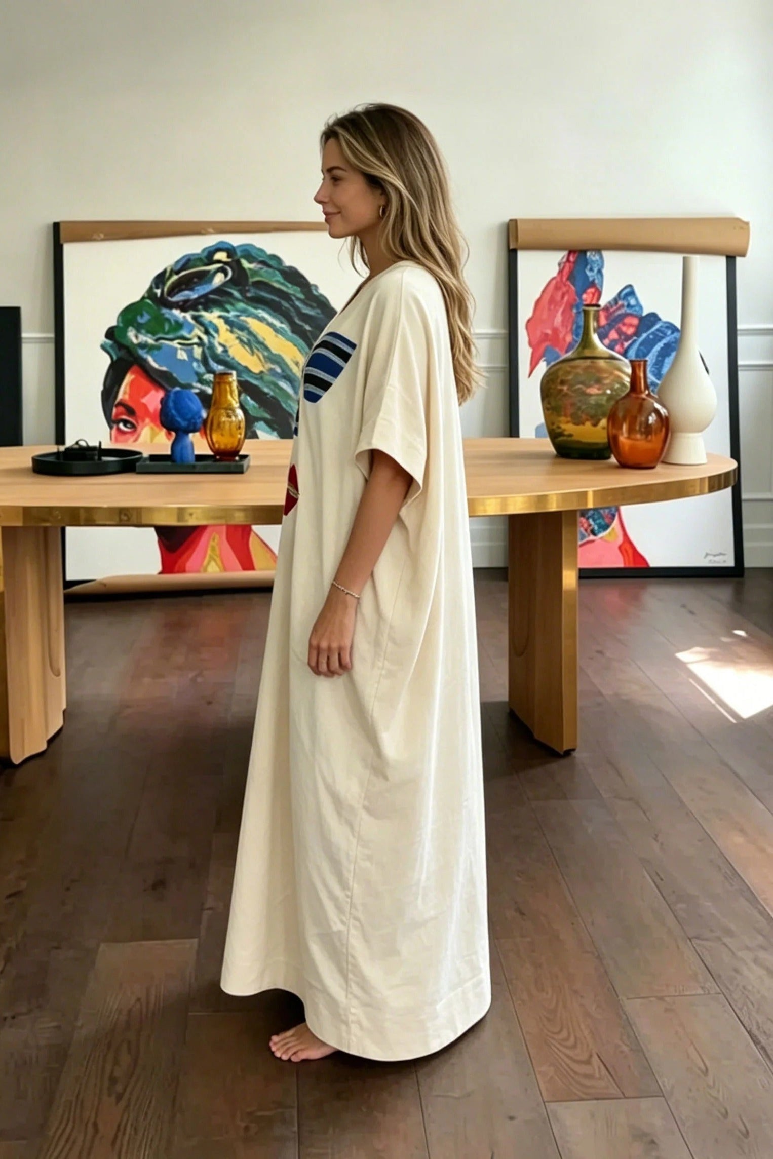 Graphic Kaftan Maxi Dress