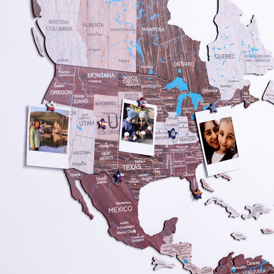 Wooden map home office