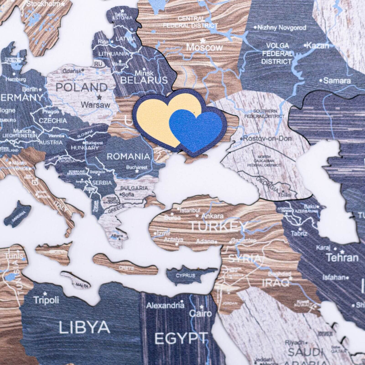 Wooden map installation